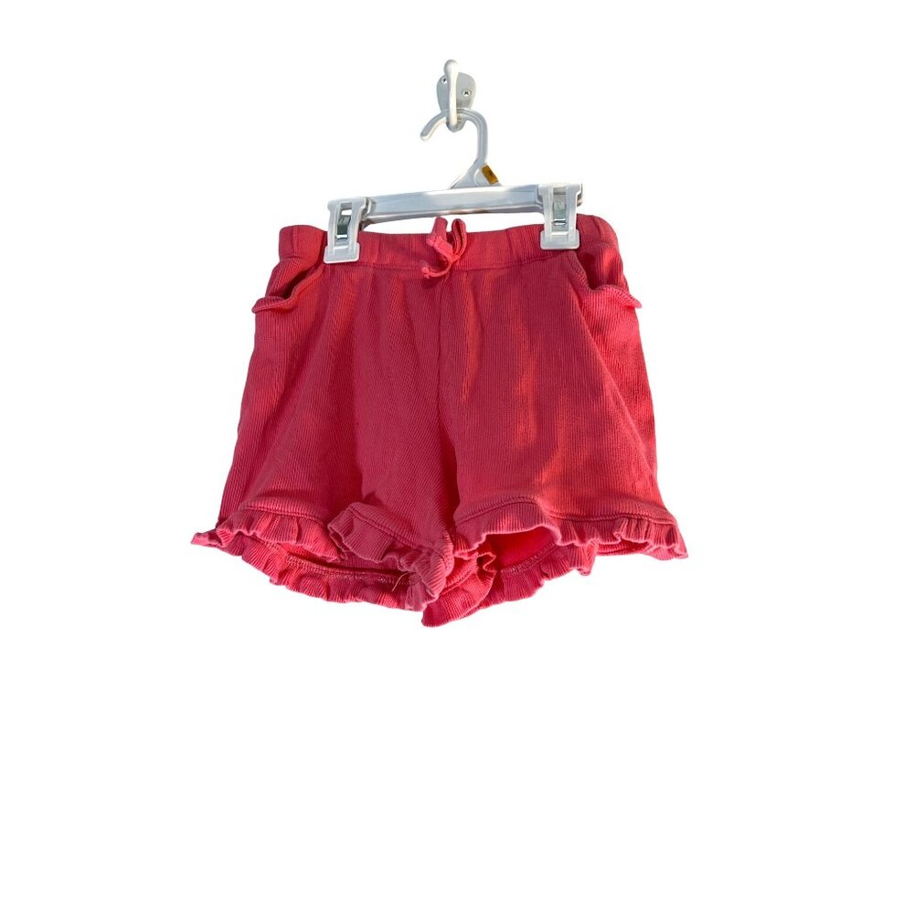 Free Style Revolution Girls Shorts Elastic Waist Pockets Ribbed Pink Ruffle Hem